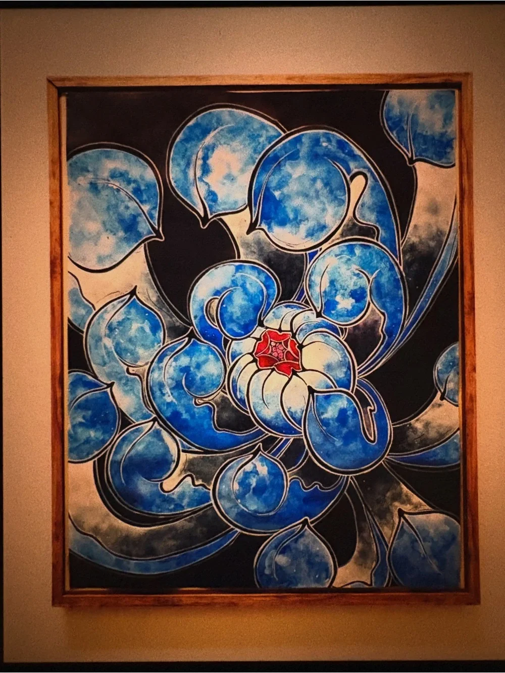 Blue Floral Abstract Wall Art Painting